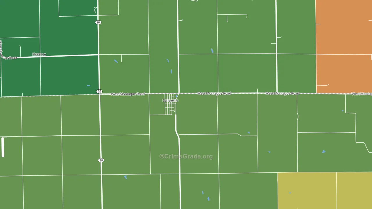 Baileyville, IL Map of Vandalism Rates