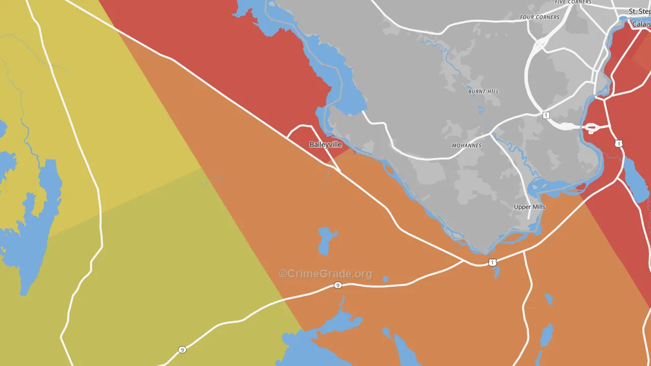 Baileyville, ME Map of Vandalism Rates