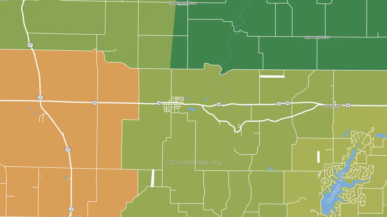 Bainbridge, IN Map of Vandalism Rates