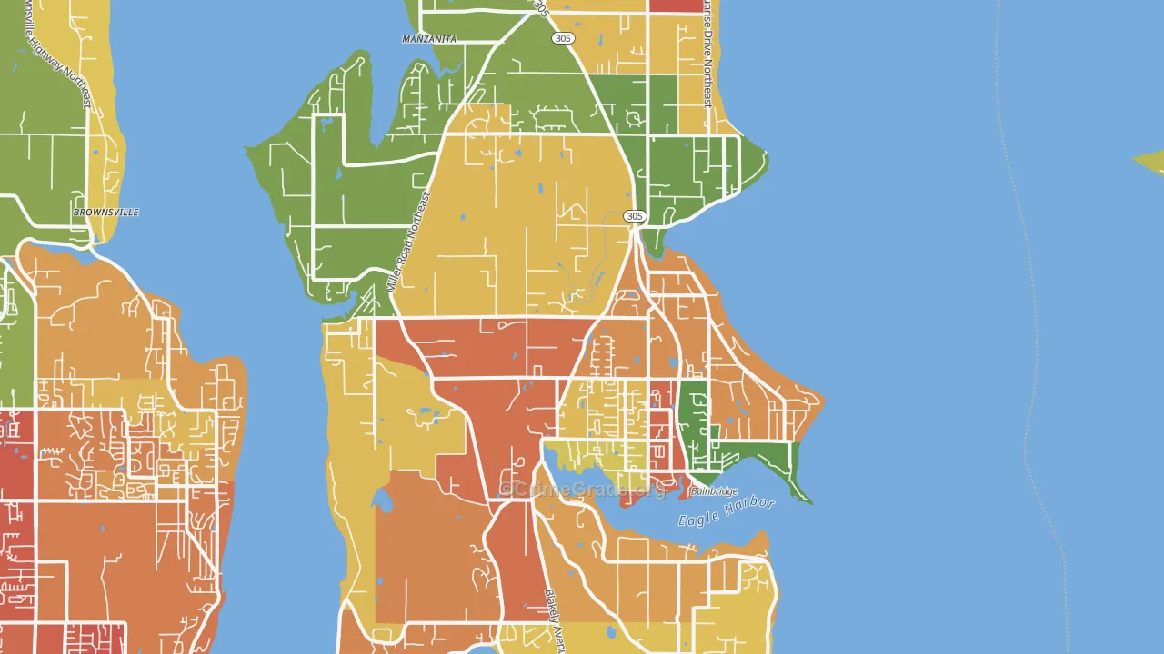Bainbridge Island, WA Map of Vandalism Rates