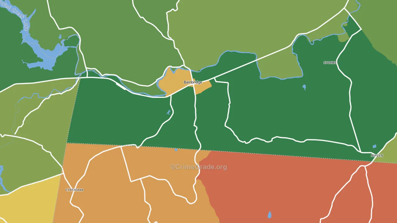 Bainbridge, OH Map of Vandalism Rates