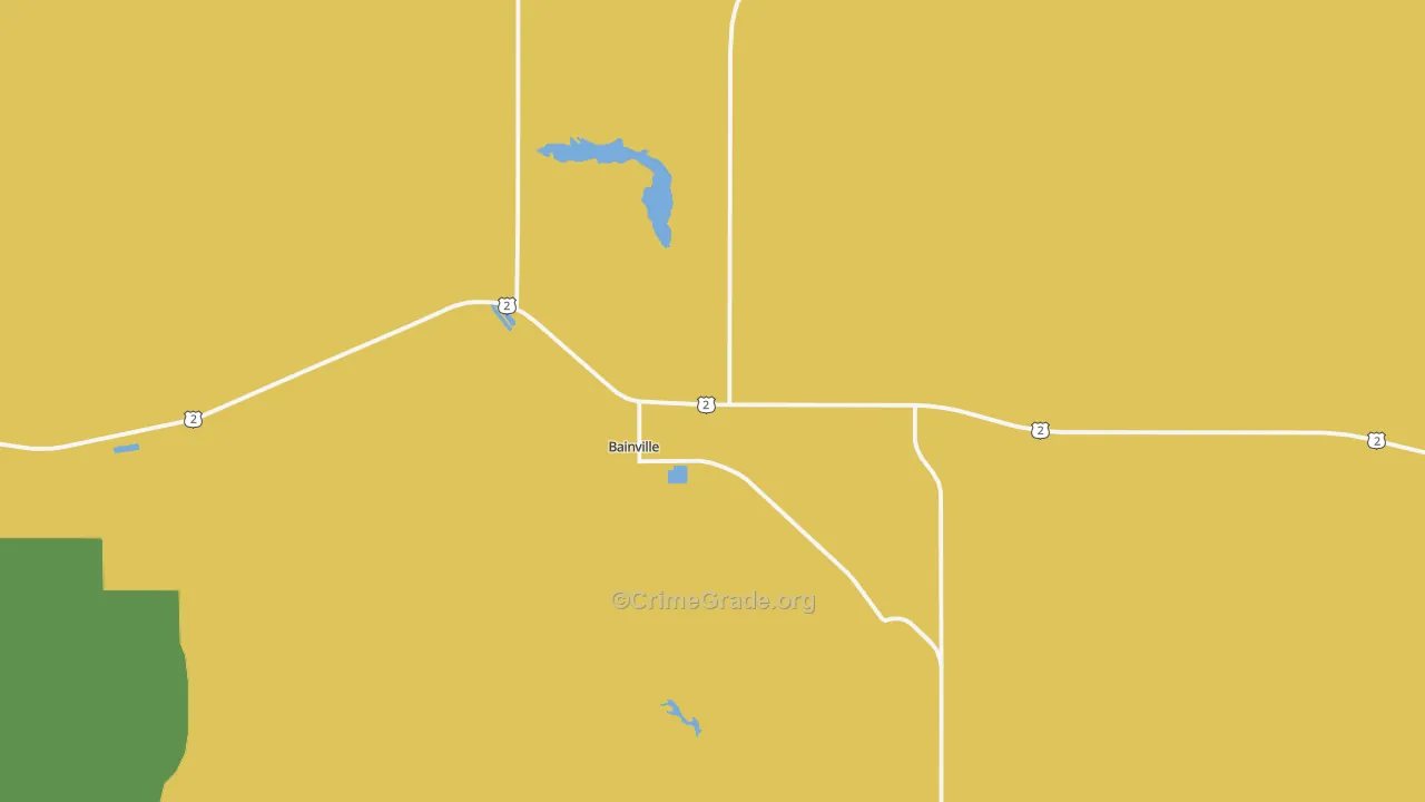 Bainville, MT Map of Vandalism Rates