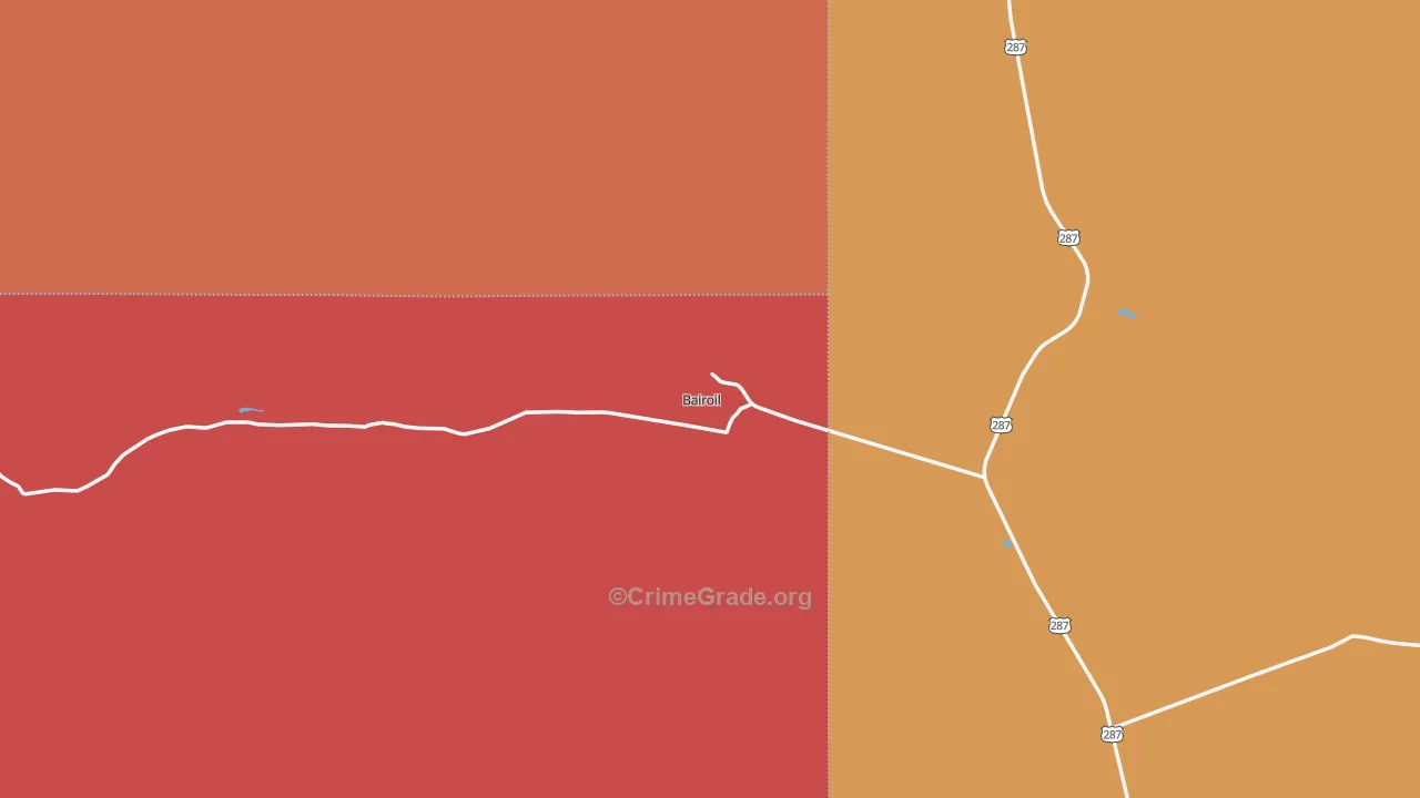 Bairoil, WY Map of Vandalism Rates