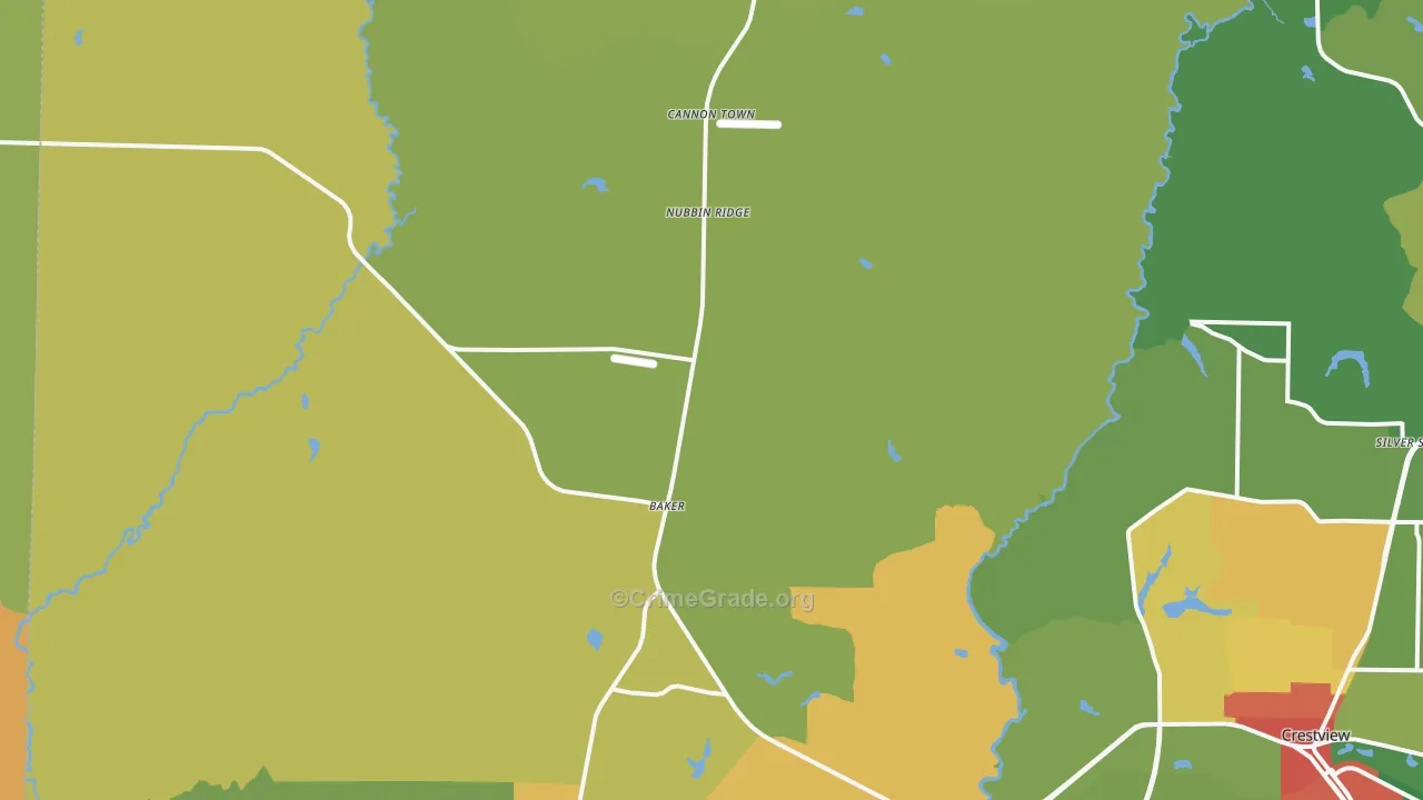 Baker, FL Map of Vandalism Rates