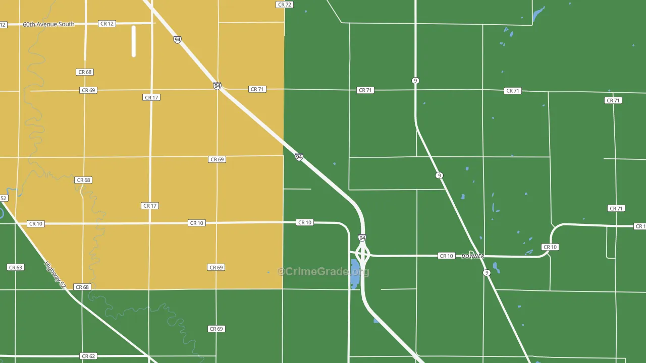 Baker, MN Map of Vandalism Rates
