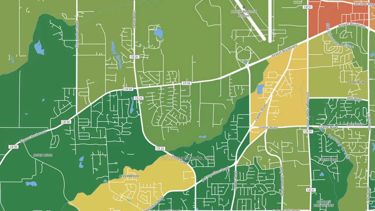 Baker, Mobile, AL Map of Vandalism Rates