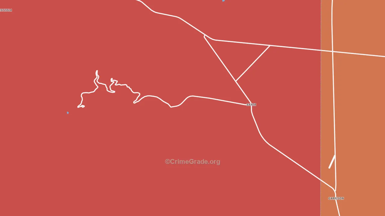 Baker, NV Map of Vandalism Rates