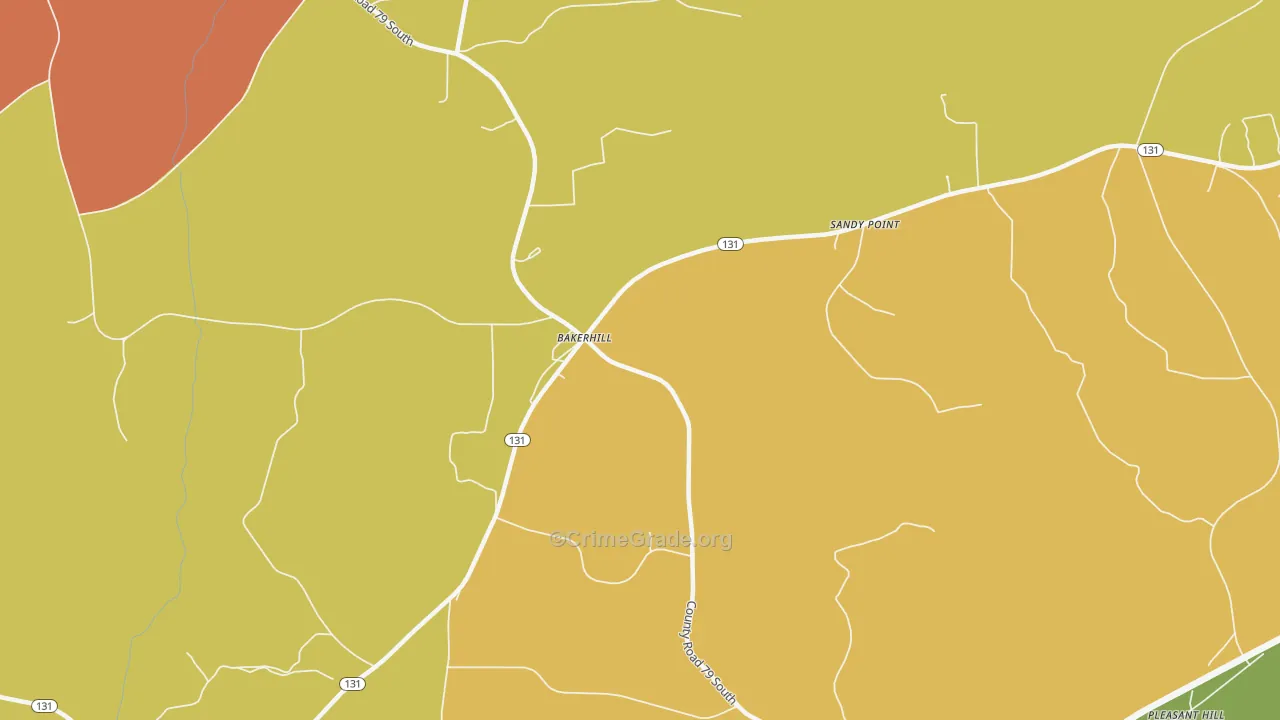 Bakerhill, AL Map of Vandalism Rates