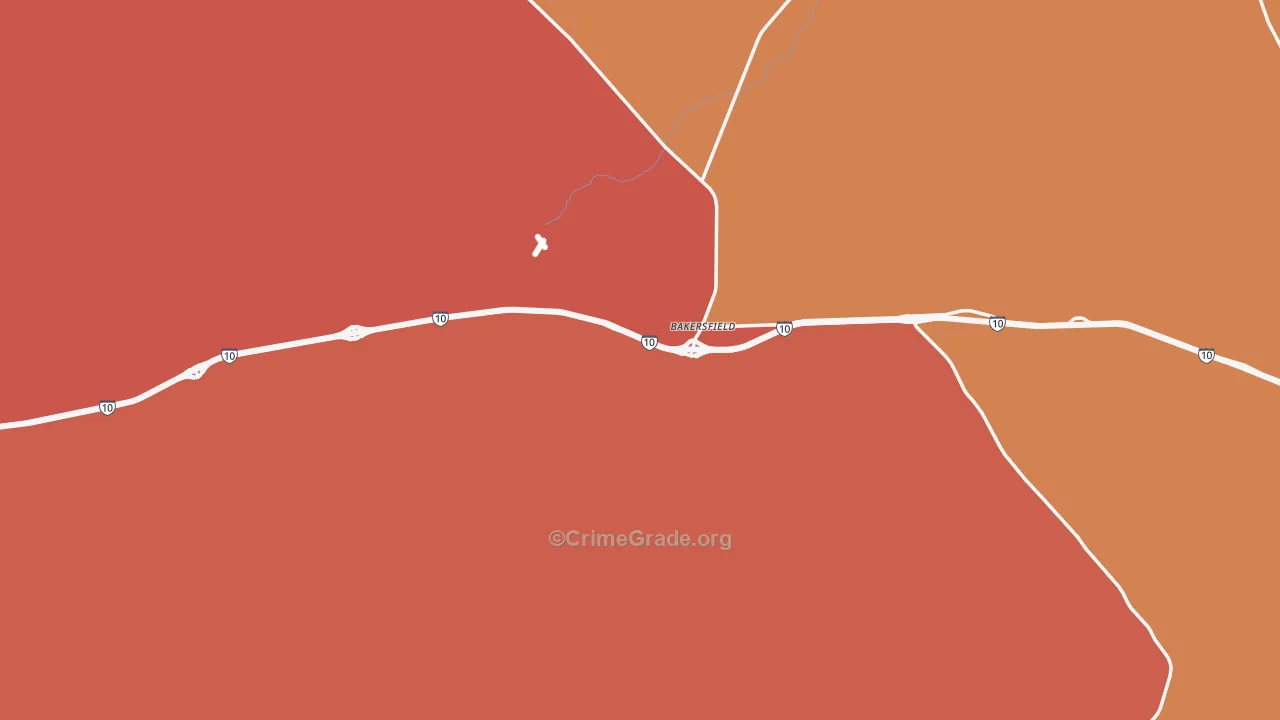 Bakersfield, TX Map of Vandalism Rates