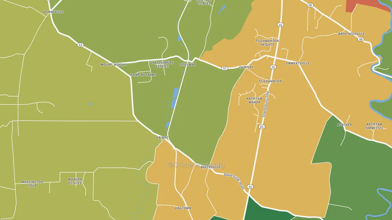 Bakersville, MD Map of Vandalism Rates