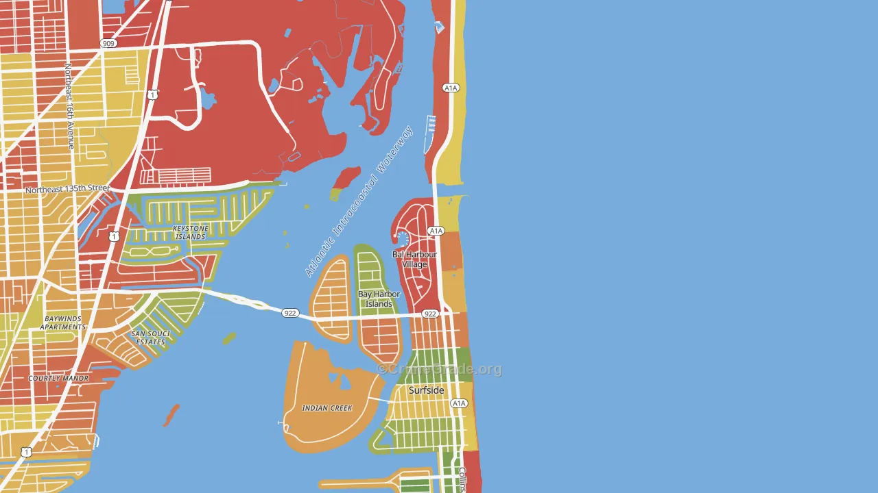 Bal Harbour, FL Map of Vandalism Rates