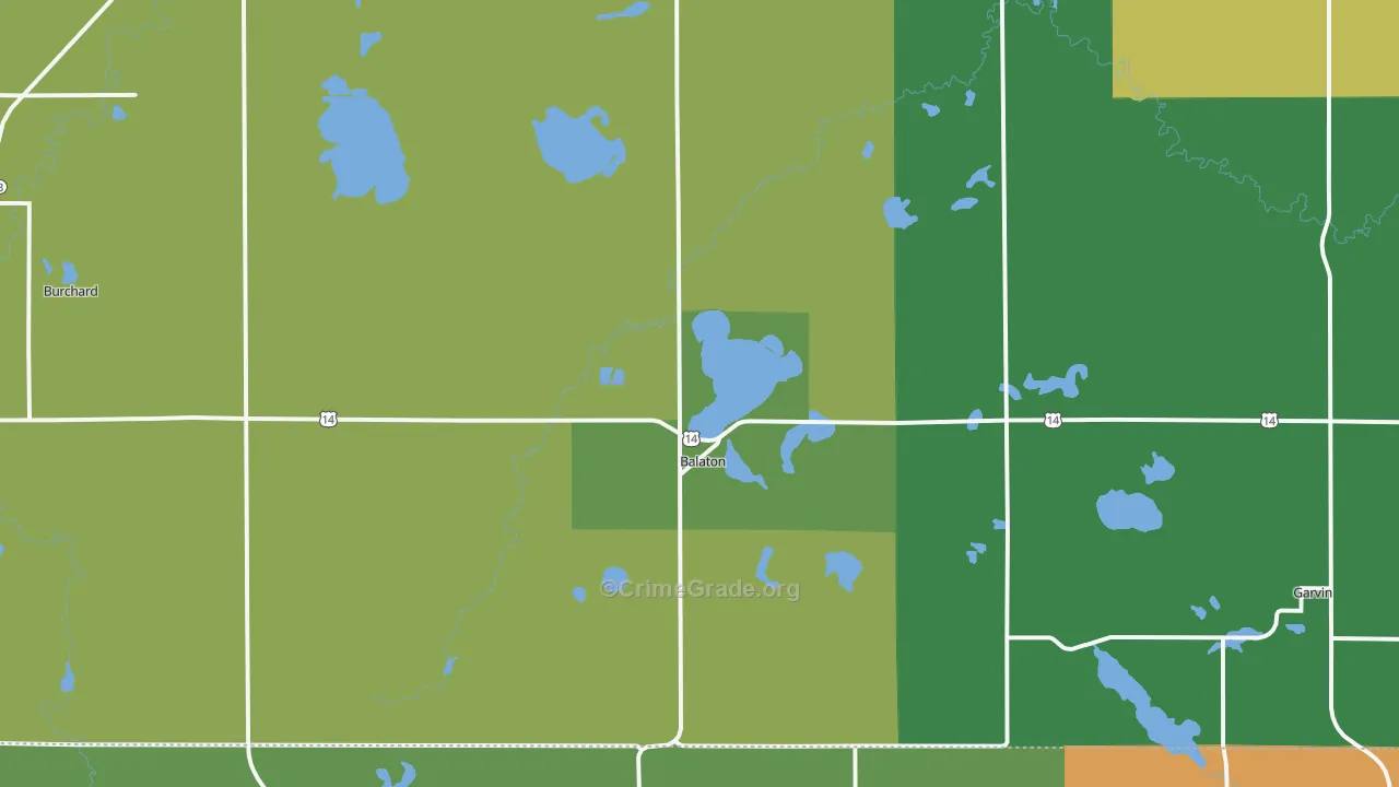 Balaton, MN Map of Vandalism Rates