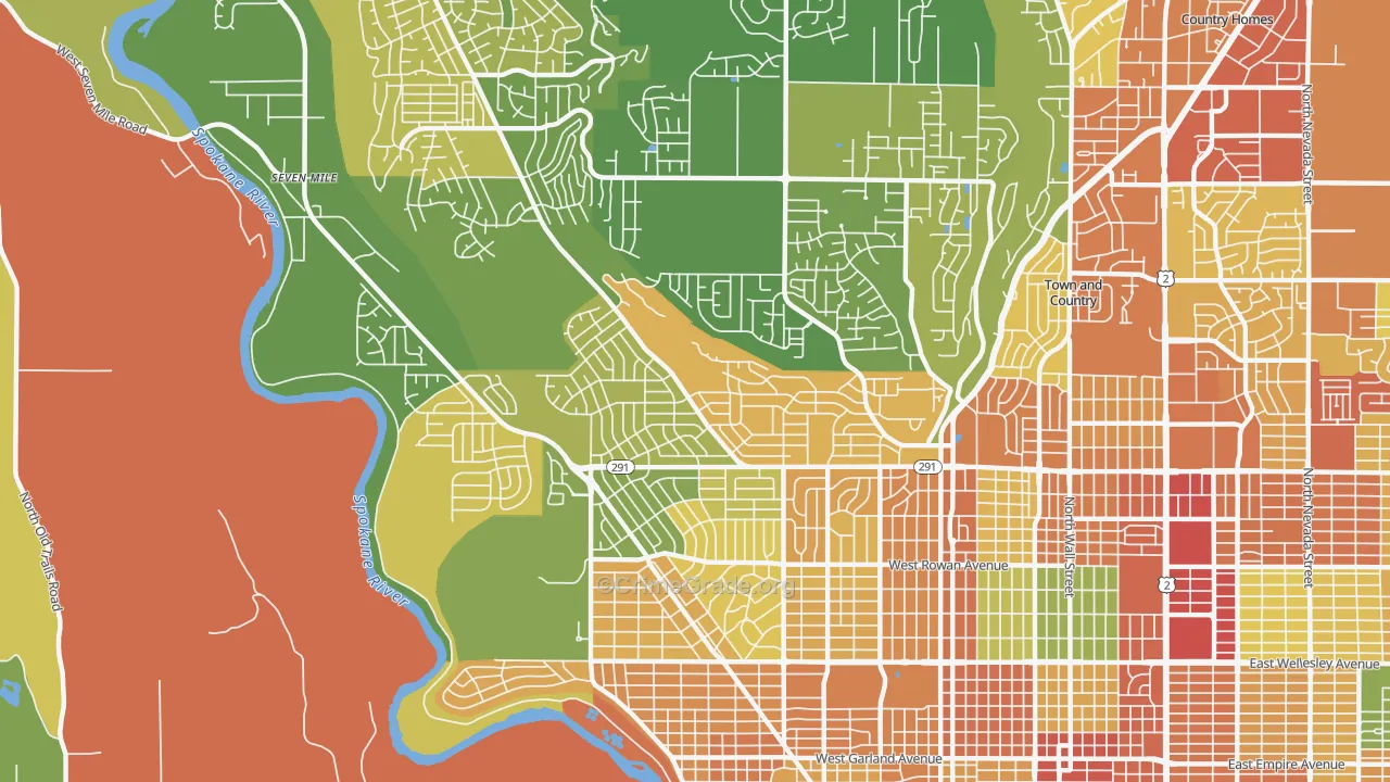 Balboa, Spokane, WA Map of Vandalism Rates