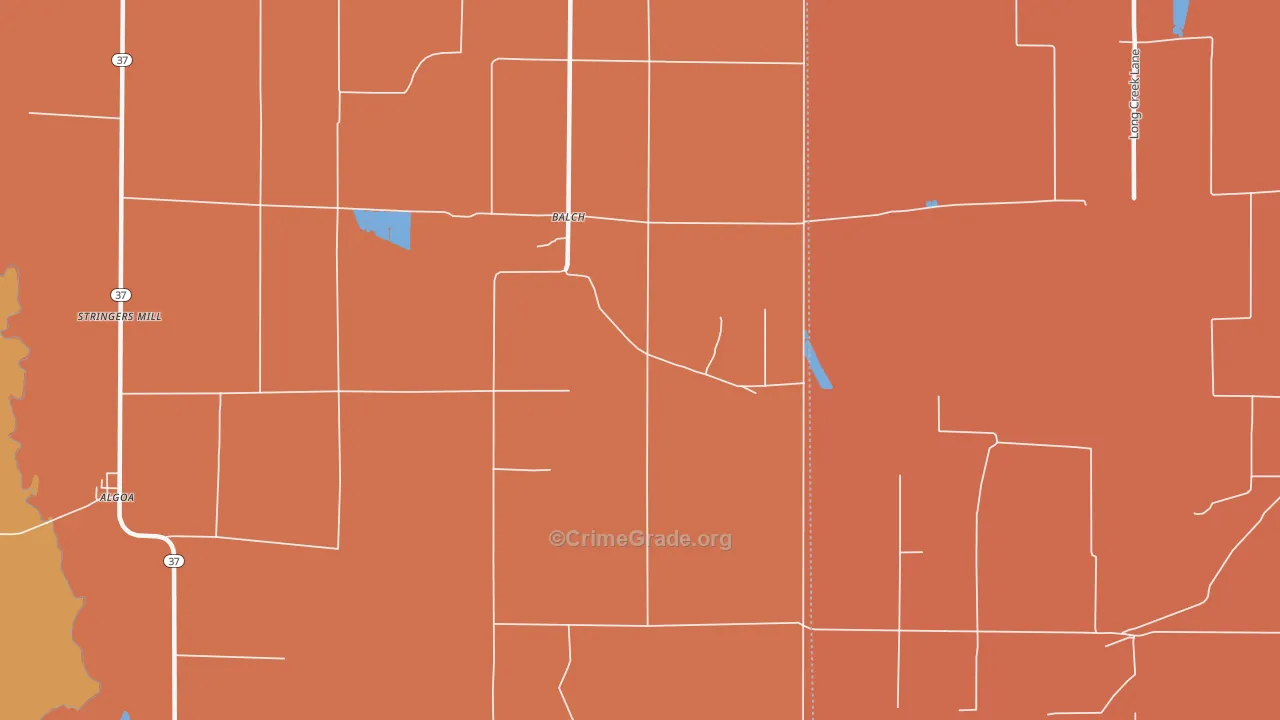 Balch, AR Map of Vandalism Rates