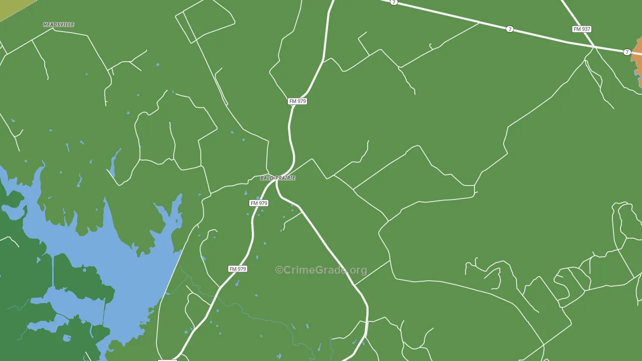 Bald Prairie, TX Map of Vandalism Rates