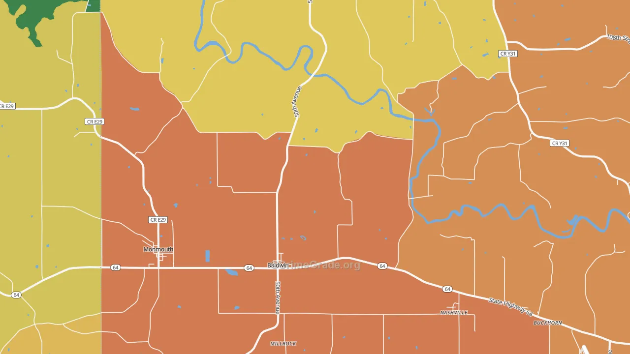 Baldwin, IA Map of Vandalism Rates
