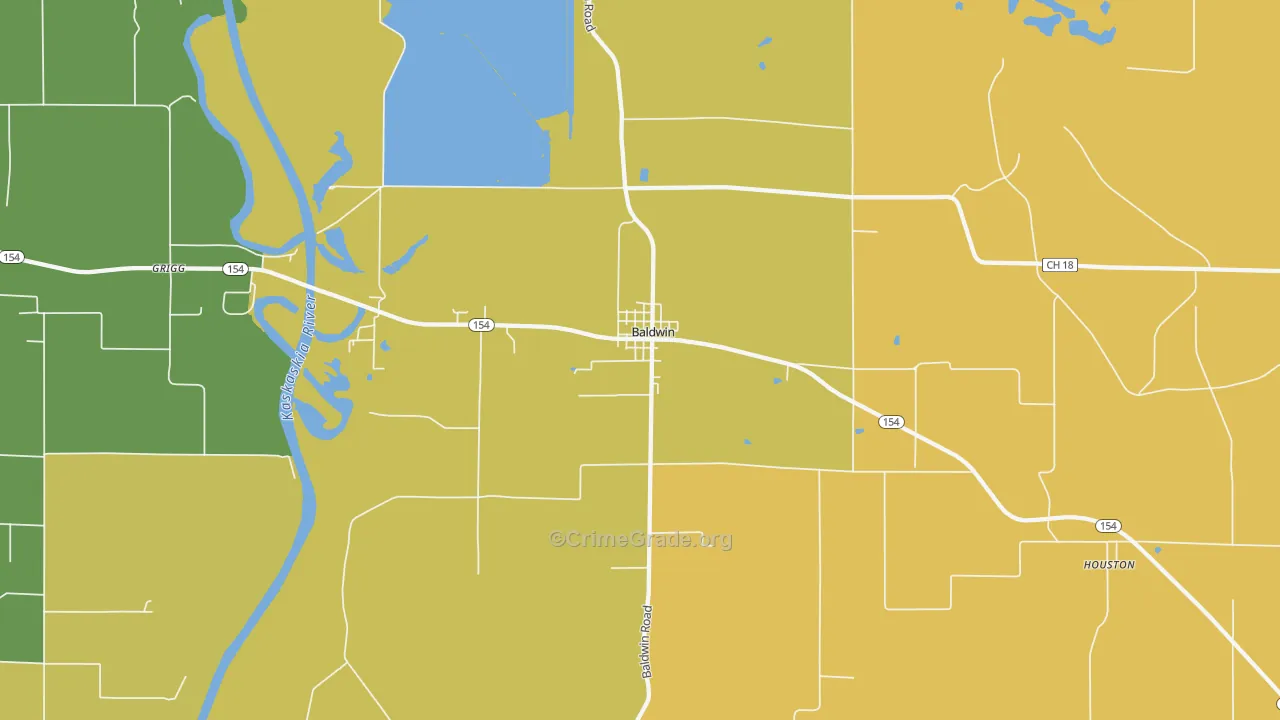 Baldwin, IL Map of Vandalism Rates