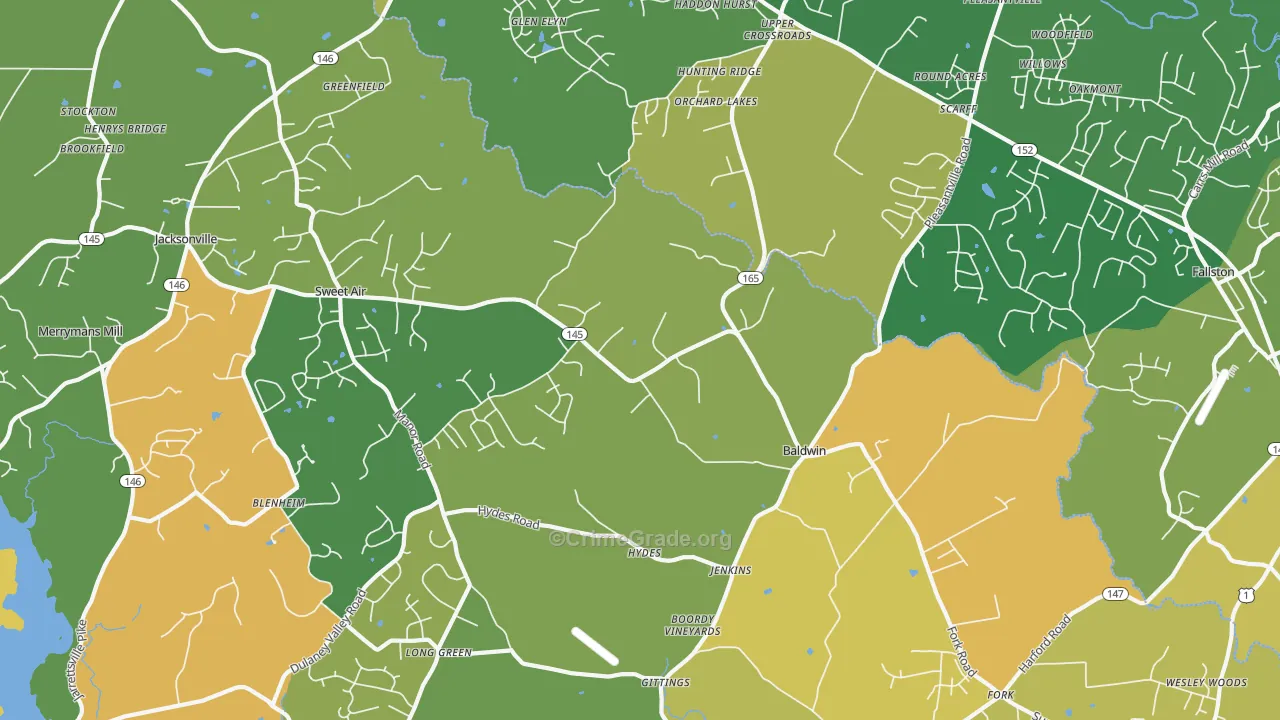 Baldwin, MD Map of Vandalism Rates