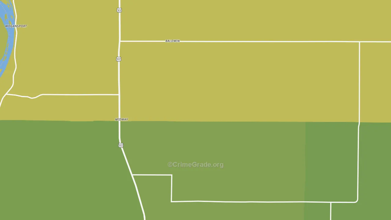 Baldwin, ND Map of Vandalism Rates