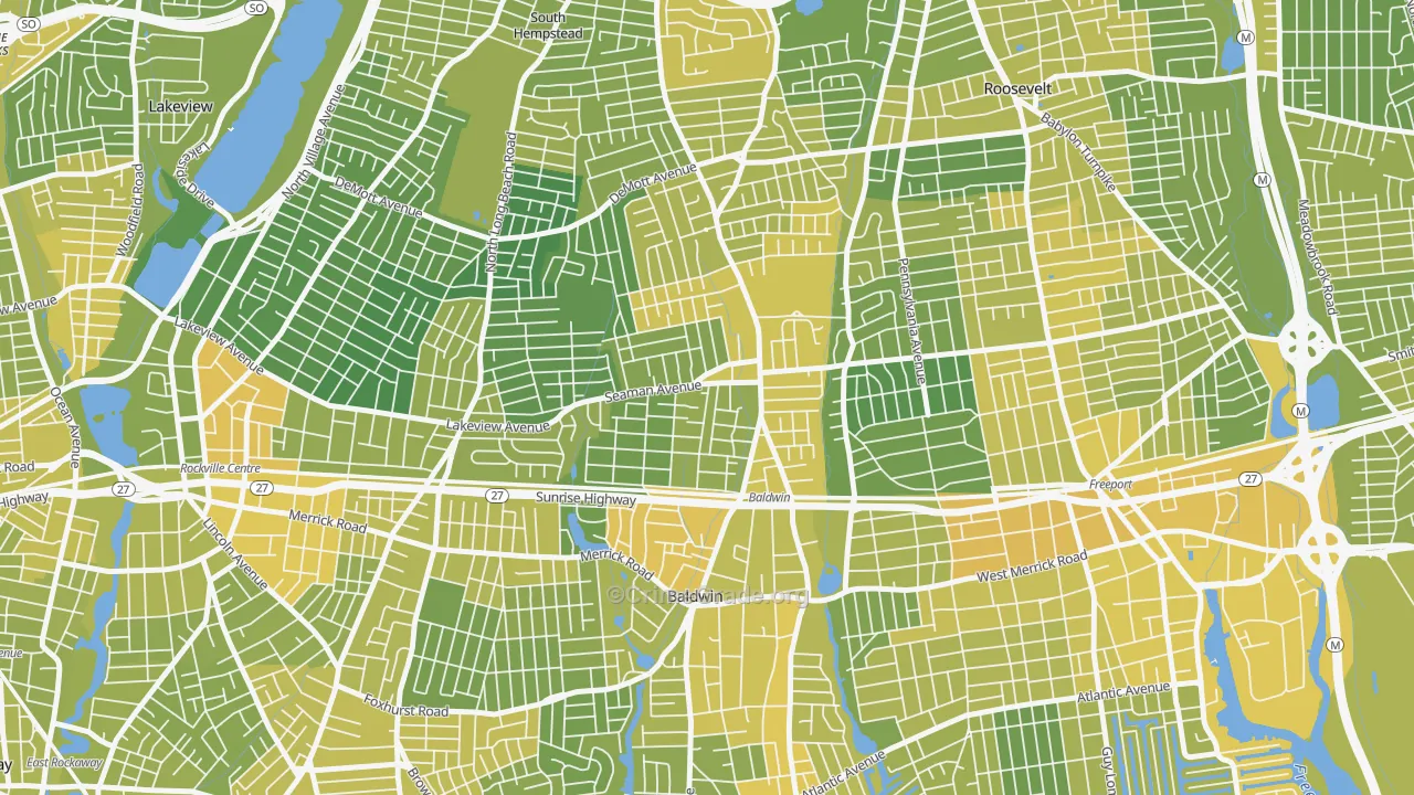Baldwin, NY Map of Vandalism Rates