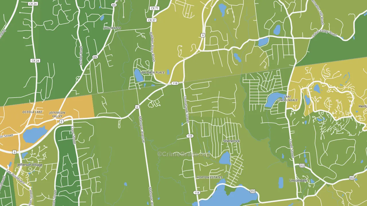 Baldwin Place, NY Map of Vandalism Rates