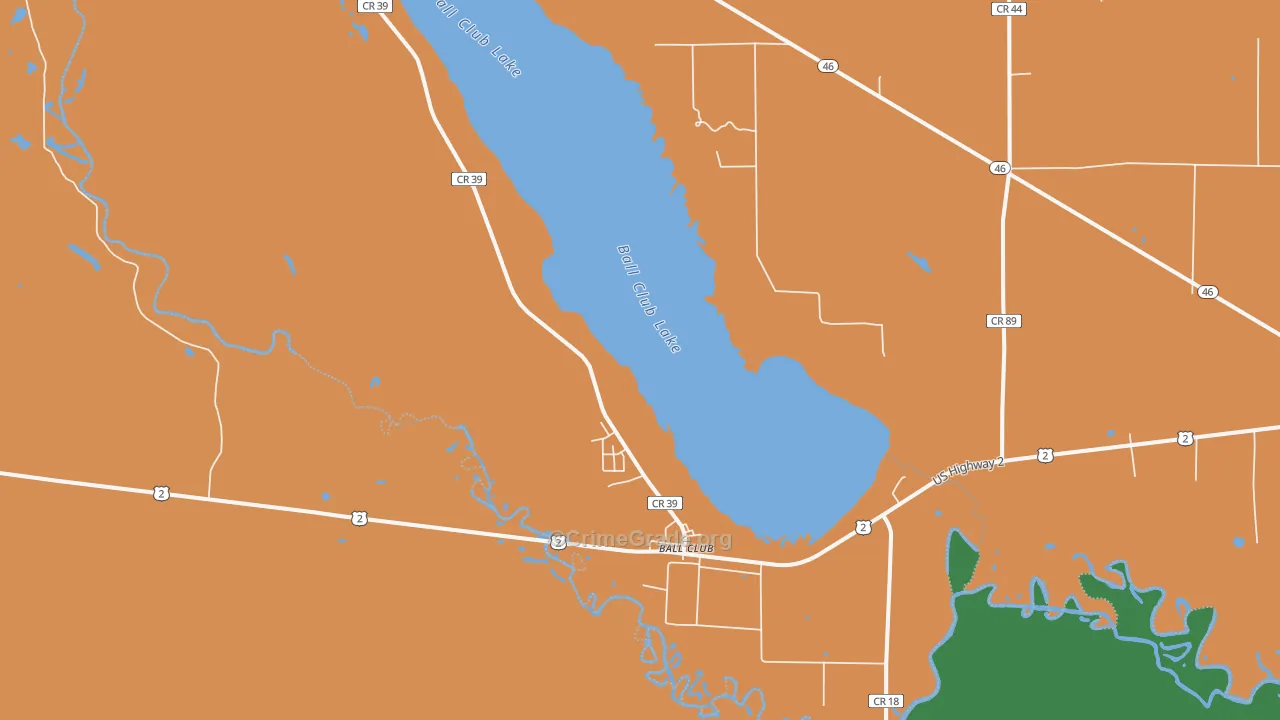 Ball Club, MN Map of Vandalism Rates