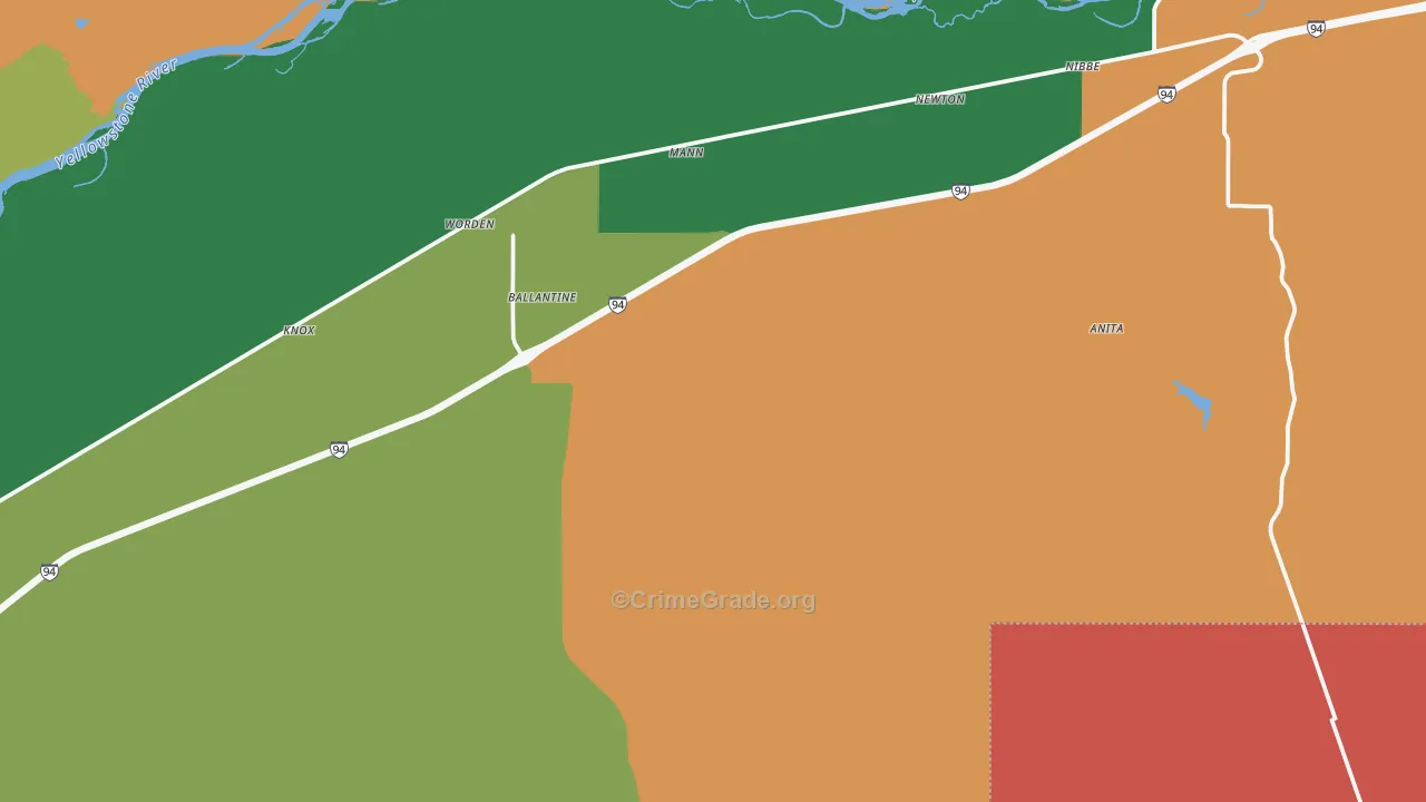 Ballantine, MT Map of Vandalism Rates