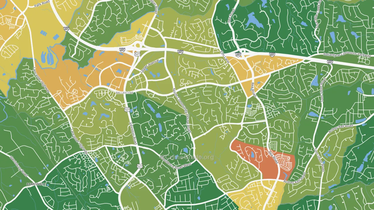Ballantyne East, Charlotte, NC Map of Vandalism Rates