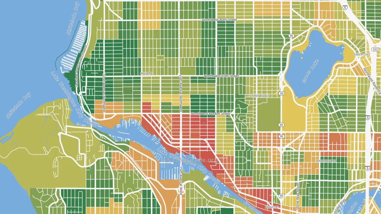 Ballard, Seattle, WA Map of Vandalism Rates