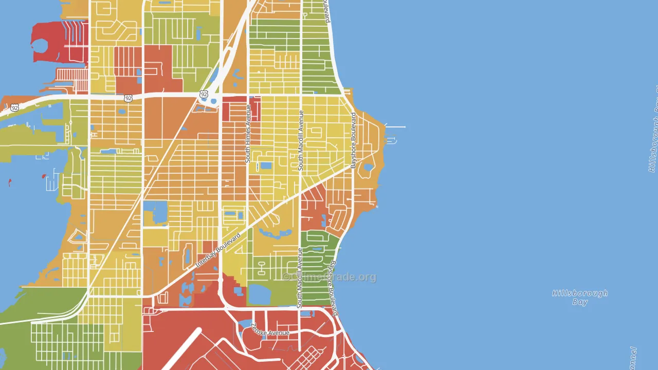 Ballast Point, Tampa, FL Map of Vandalism Rates