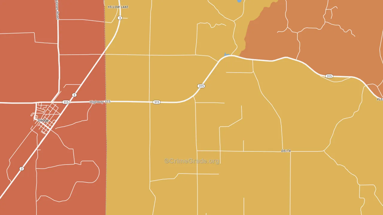 Ballentine, MS Map of Vandalism Rates