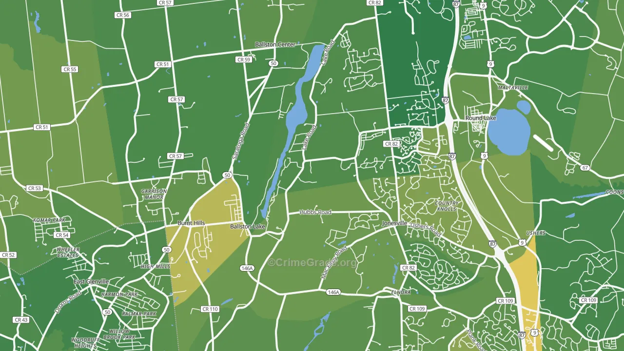 Ballston Lake, NY Map of Vandalism Rates