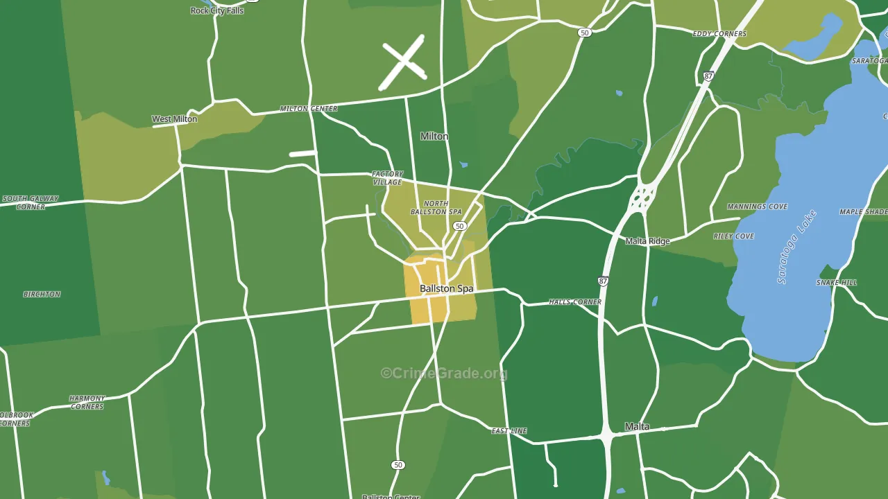 Ballston Spa, NY Map of Vandalism Rates