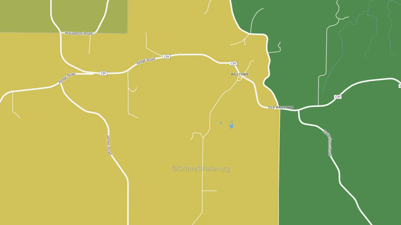 Balltown, IA Map of Vandalism Rates