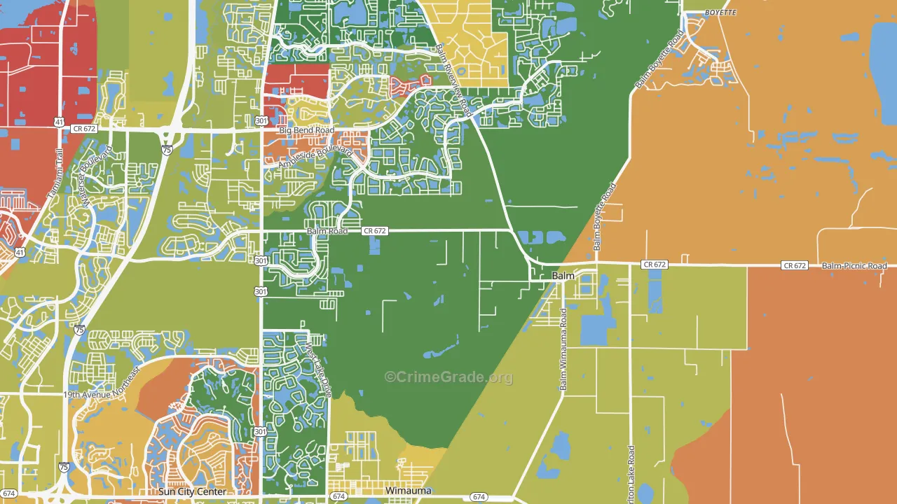 Balm, FL Map of Vandalism Rates