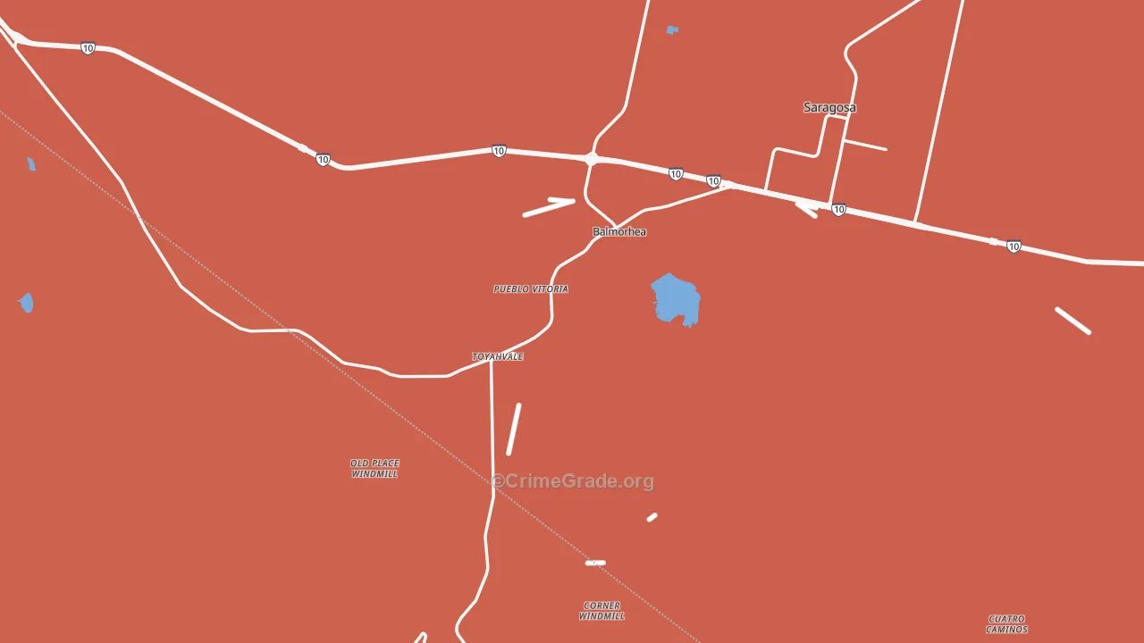 Balmorhea, TX Map of Vandalism Rates