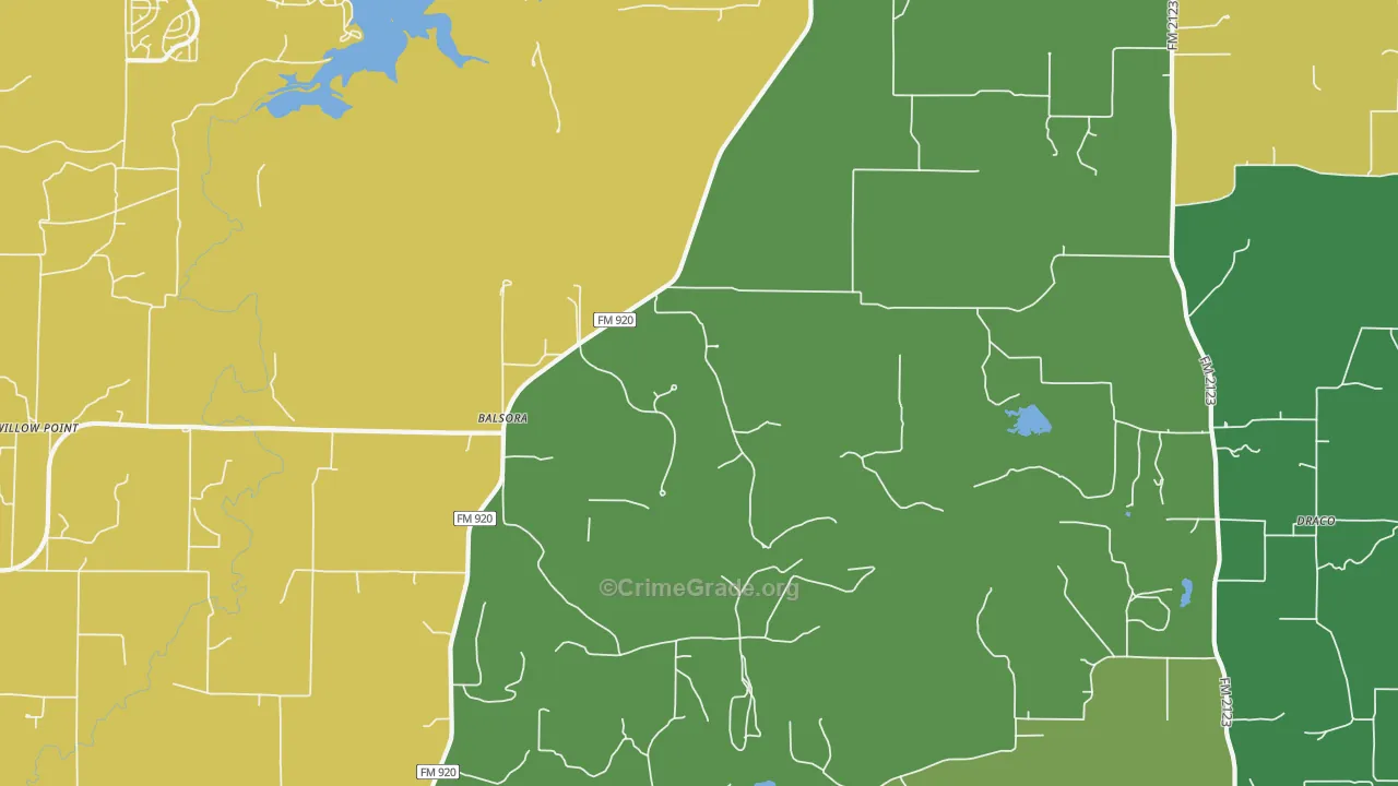 Balsora, TX Map of Vandalism Rates