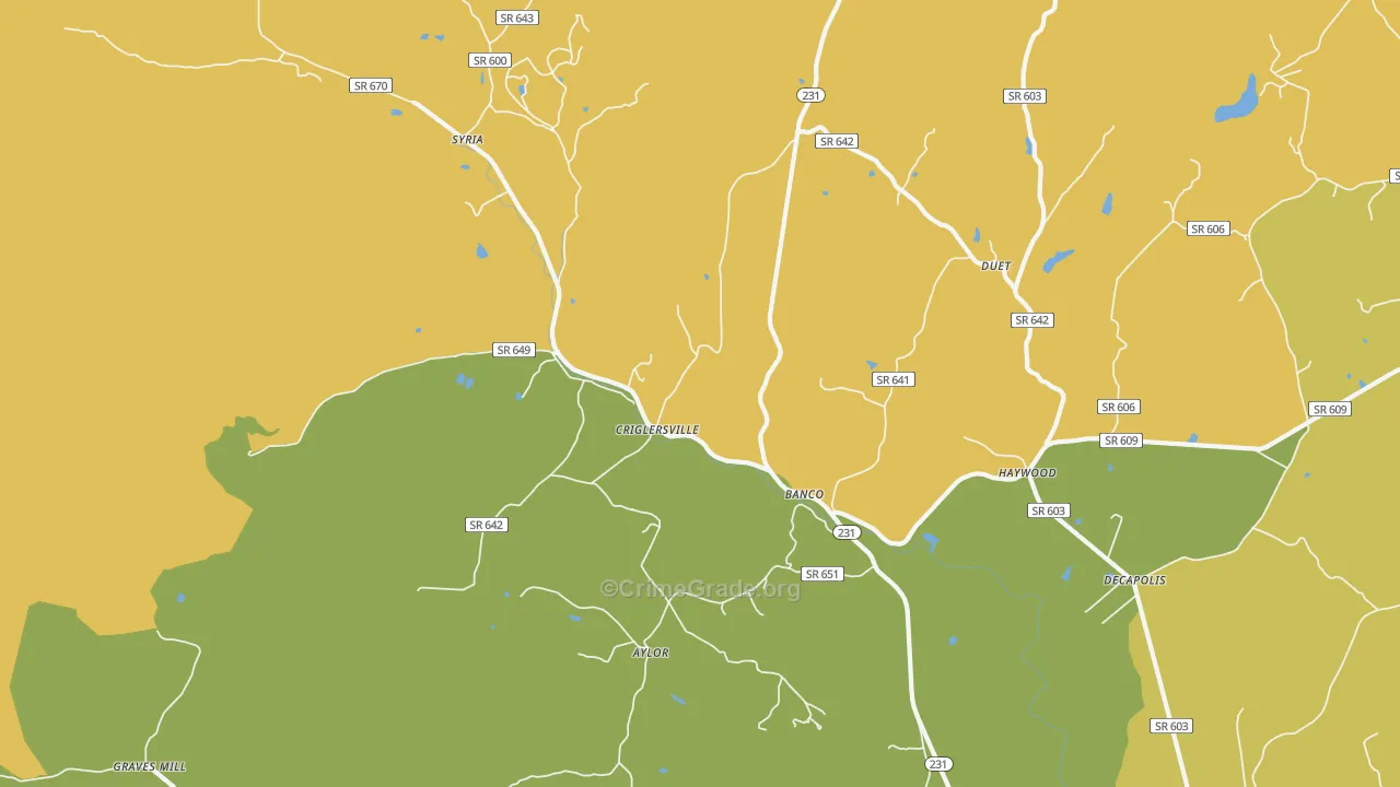 Banco, VA Map of Vandalism Rates