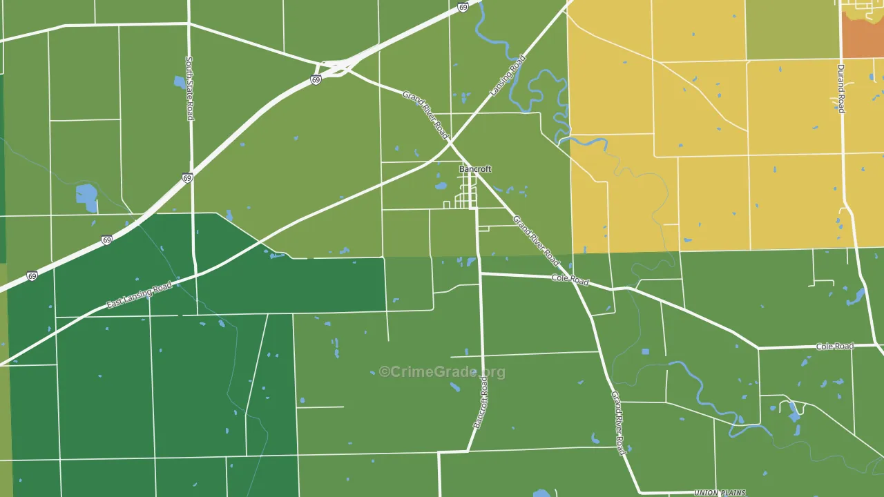 Bancroft, MI Map of Vandalism Rates