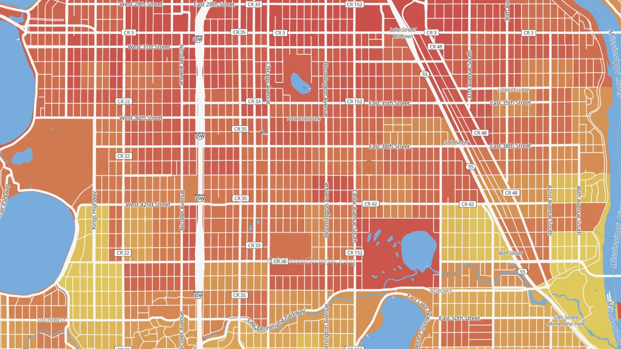 Bancroft, Minneapolis, MN Map of Vandalism Rates