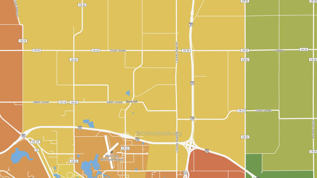 Bancroft, MN Map of Vandalism Rates
