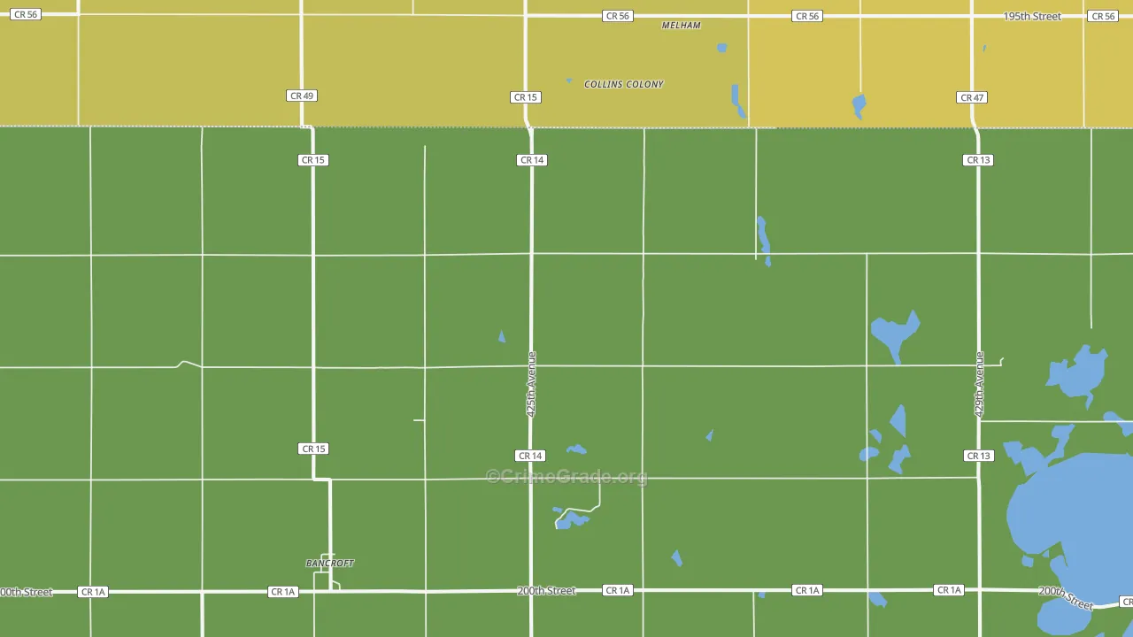 Bancroft, SD Map of Vandalism Rates