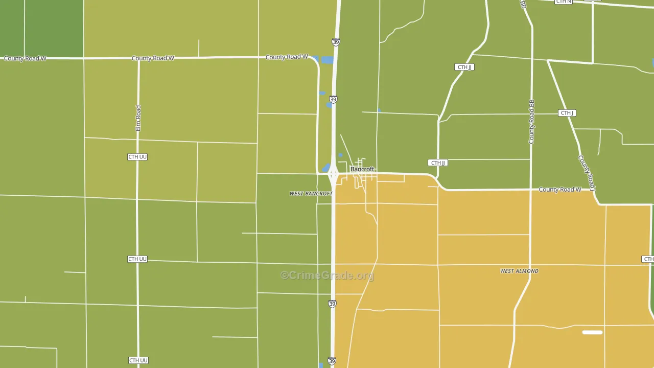 Bancroft, WI Map of Vandalism Rates