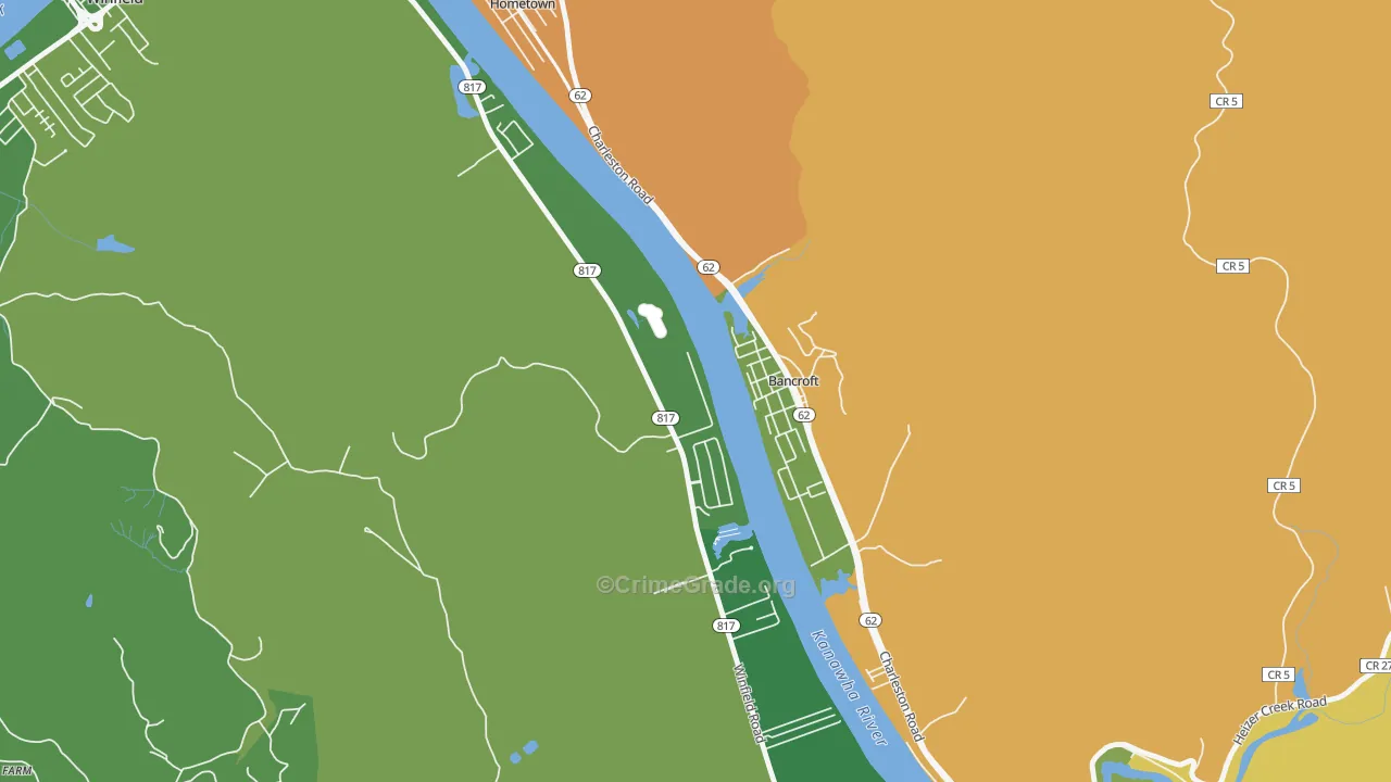 Bancroft, WV Map of Vandalism Rates