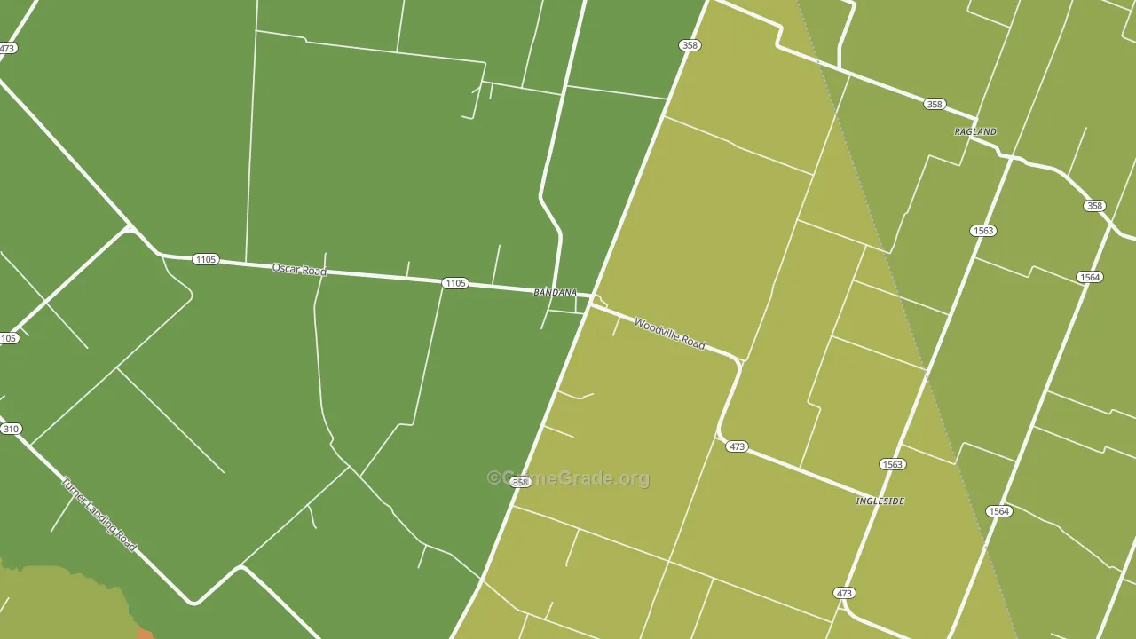 Bandana, KY Map of Vandalism Rates