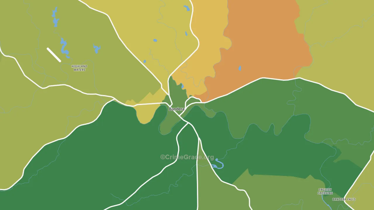 Bandera, TX Map of Vandalism Rates