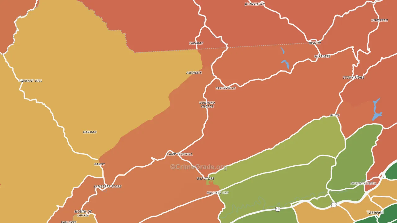 Bandy, VA Map of Vandalism Rates