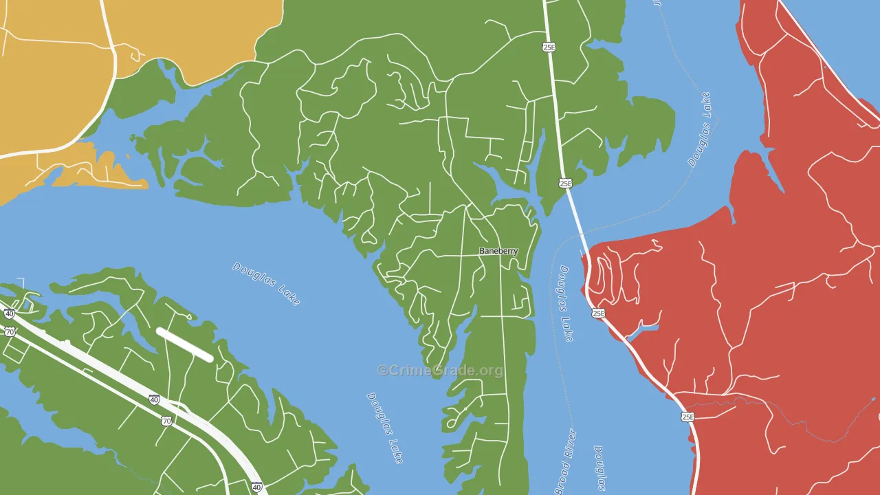 Baneberry, TN Map of Vandalism Rates