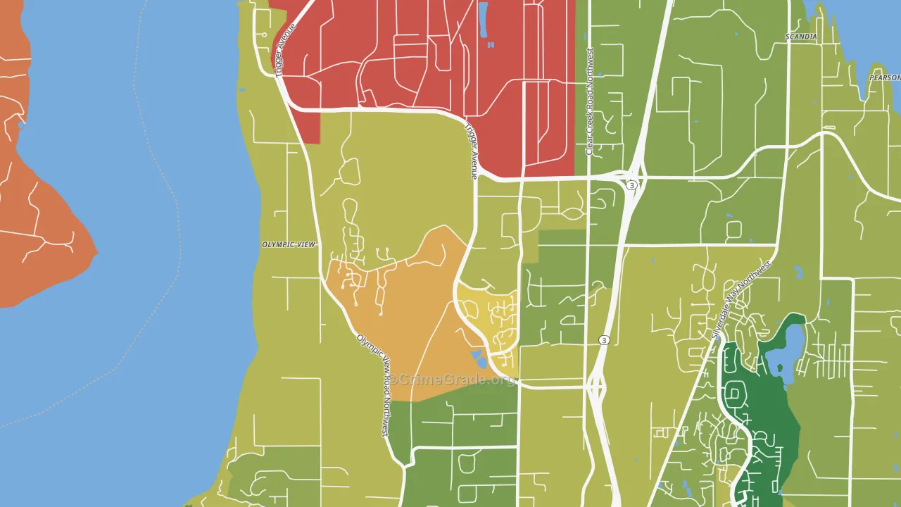 Bangor Base, WA Map of Vandalism Rates