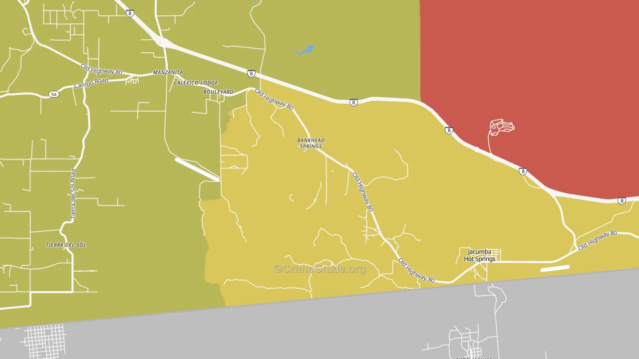Bankhead Springs, CA Map of Vandalism Rates